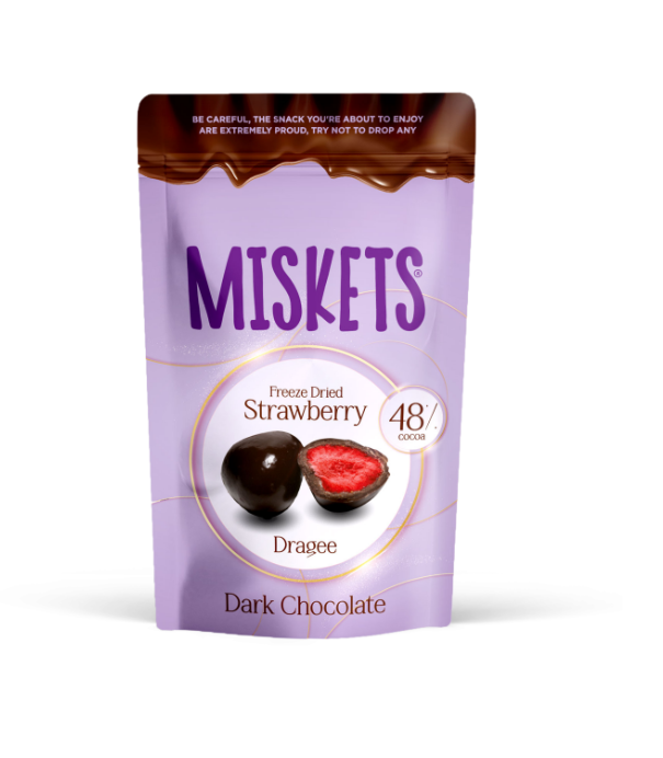 DRAGEE DI FRAGOLE LIOFILIZZATE RICOPERTE CON CIOCCOLATO FONDENTE 80G