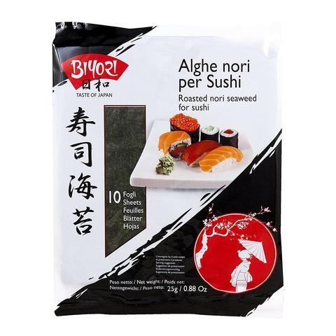 ALGHE NORI PER SUSHI - BIYORI - 10 PZ - 25 G