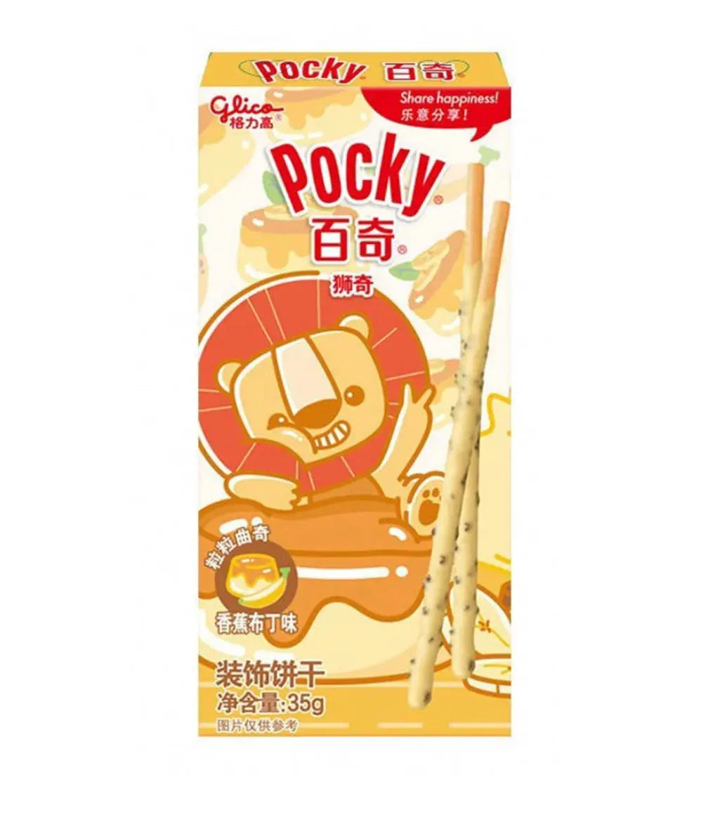 POCKY RICOPERTO CON CREMA DI BUDINO AL CIOCCOLATO E BANANA E BRICIOLE DI BISCOTTO 今日
